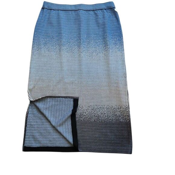 Ming Wang Skirt Top Set Womens Medium Large Jacquard Knit Ombre Print Midi Caree - Picture 4 of 8
